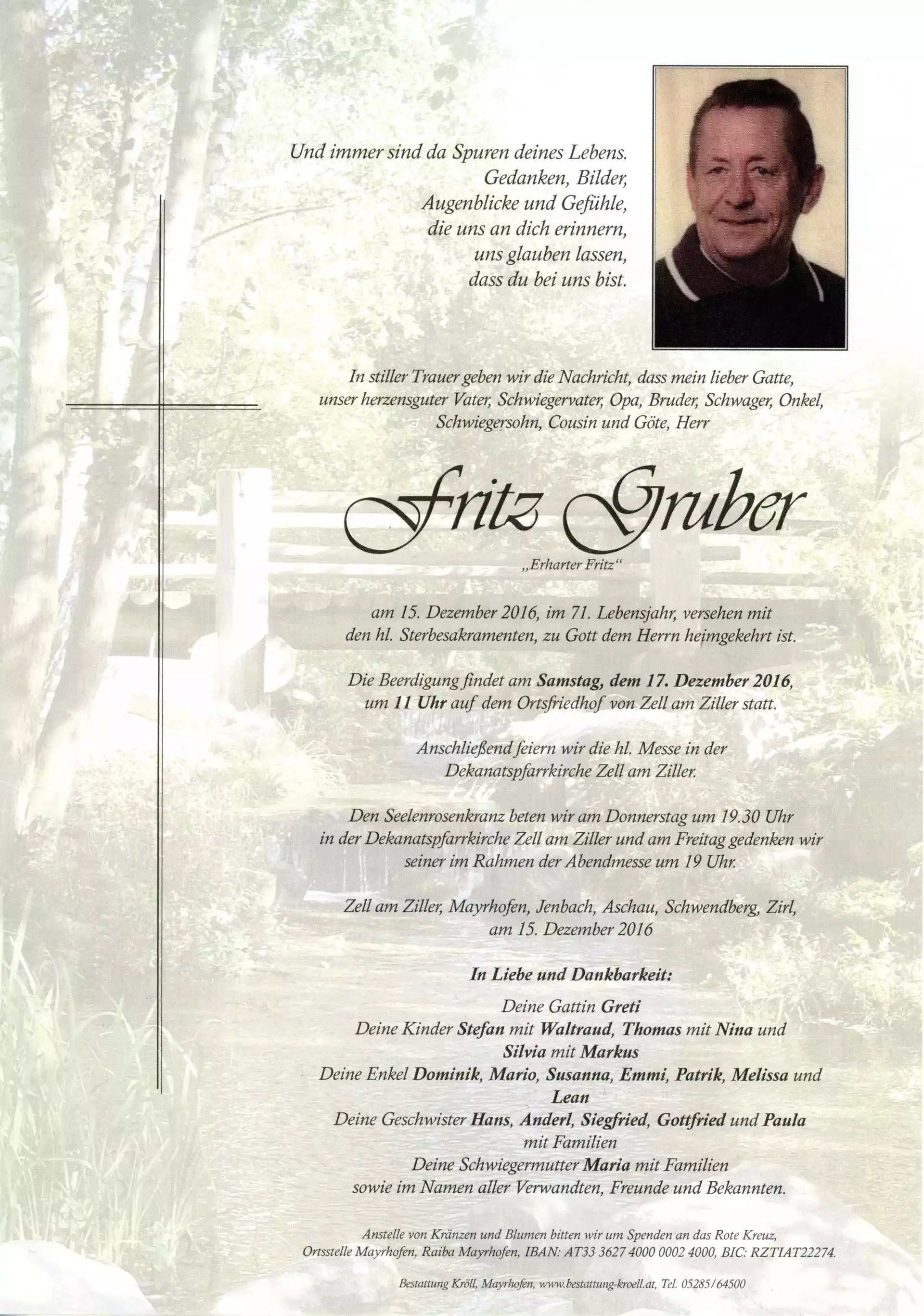 Parte von Fritz Gruber